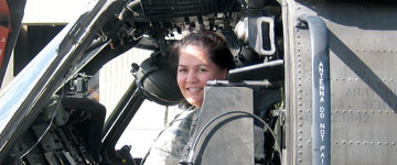 Photo: Physician in military helicopter