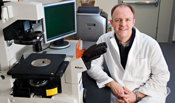 Photo: Biomedical engineer in his lab