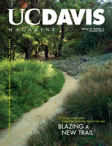 magazine cover showing trail through garden