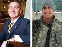 Photos: Gorell in the California Assembly chamber and in military gear in Kabul, Afghanistan