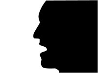 illustration: silhouette of face with open mouth