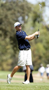 Photo: Gordon completing swing of golf club