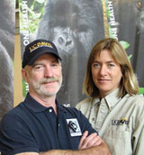 Photo: Mike Cranfield and Kirsten Gilardi with gorilla banner in background