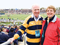 Photo: Chancellor Larry Vanderhoef and wife, Rosalie, at football game.