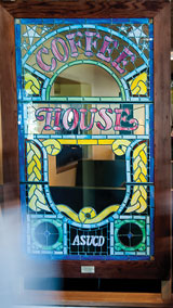 Photo: stained glass sign at Coffee House
