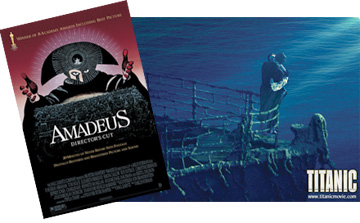 Amadeus and Titanic posters