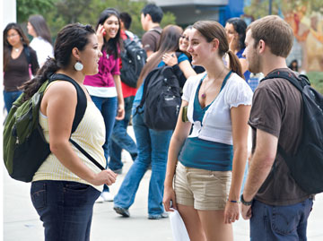 Photo of female students on campus
