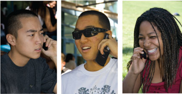 Photo of students on cell phones