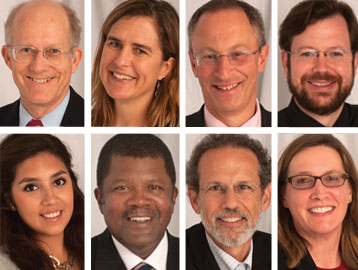 portrait photos of eight panelists